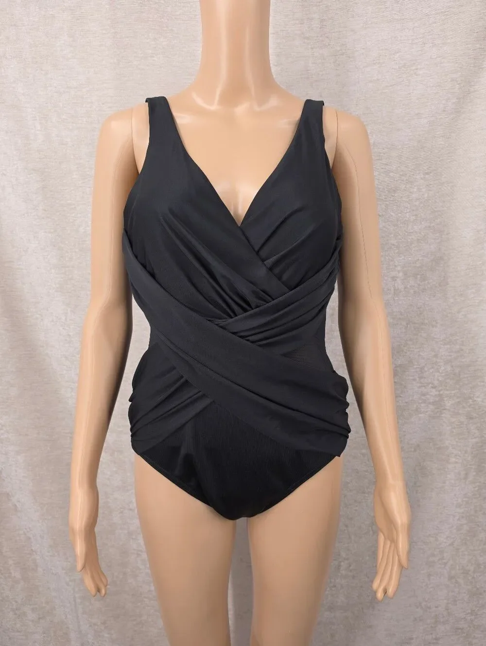 Miraclesuit Women's Illusionists Crossover One Piece Swimsuit in Black